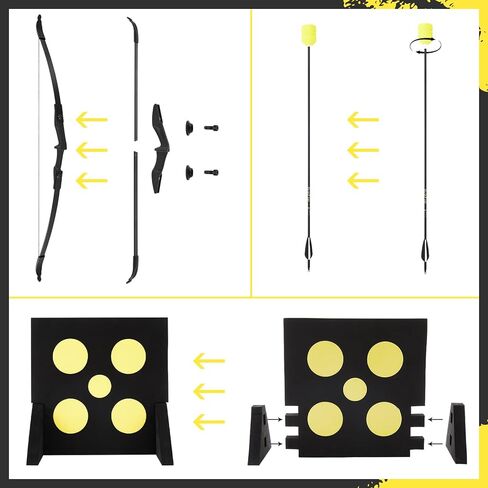 Bow Arrow Set Archery Bow Game with Foam Tipped Arrows & Pop Out Target for Safe Archery Combat LARP Shooting Outdoor Camping for Adult from Beginner to Advanced in Saudi Arabia