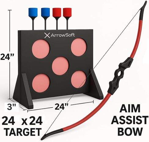 ArrowSoft Beginner Archery Kit for Kids – Youth Bow with Pop-Out Target & 4 Foam Arrows in Saudi Arabia