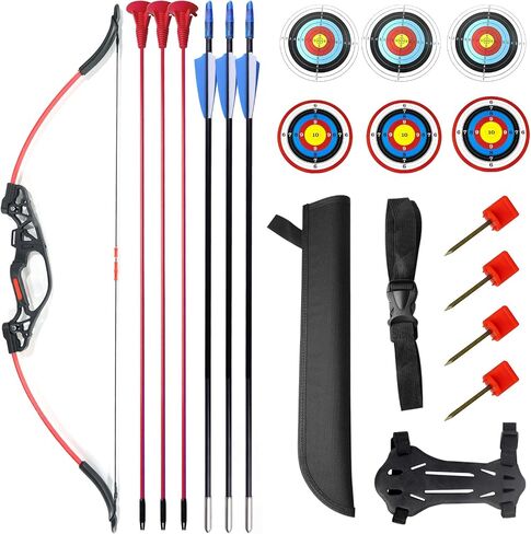 40" Archery Set,Youth Bow and Arrow Set, Suitable for Beginners and Teenagers in Archery, Adjustable from 10-15 Pounds, Suitable for Training and Improving Archery Skills in Various Scenarios in Saudi Arabia