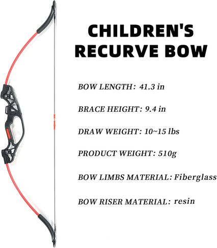 40" Archery Set,Youth Bow and Arrow Set, Suitable for Beginners and Teenagers in Archery, Adjustable from 10-15 Pounds, Suitable for Training and Improving Archery Skills in Various Scenarios in Saudi Arabia