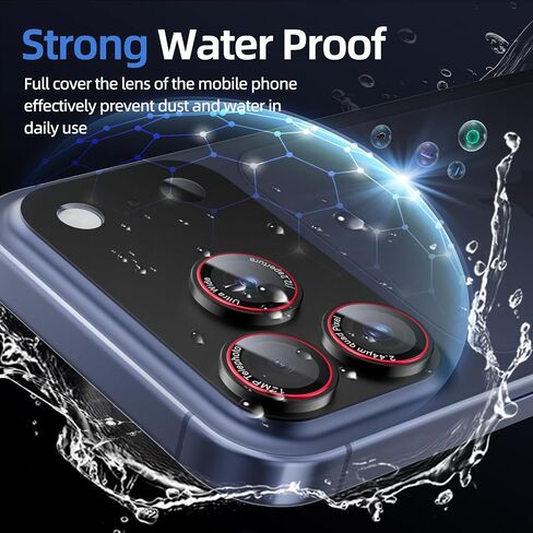 عبوتان متوافقتان مع واقي عدسة كاميرا iPhone 17 Pro، [مقاوم للكسر من الدرجة العسكرية] [امتصاص قوي] [صديق للحافظة] [تغطية كاملة] [ليس من السهل كسر] غطاء شاشة كاميرا من الزجاج المقوى المعدني 9H - تيتانيوم أسود in Kuwait