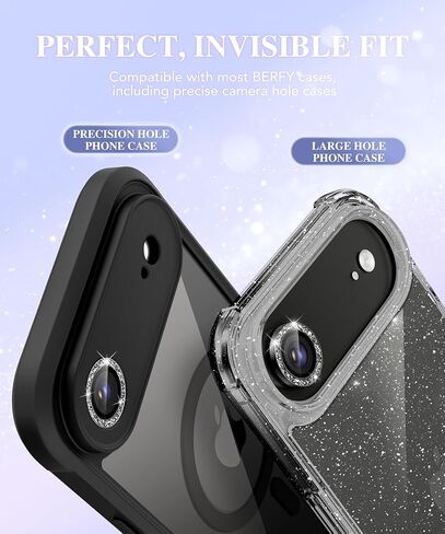 واقي عدسة الكاميرا BERFY لهاتف iPhone 17 Pro/17 Pro Max، حلقة معدنية من سبائك الألومنيوم اللامعة، ملحقات واقي شاشة غطاء الكاميرا من الزجاج المقوى 9H، مضاد للخدش، صديق للحافظة، برتقالي in Kuwait