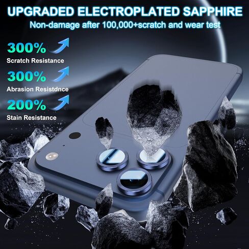عبوتان من واقي عدسة الكاميرا لهاتف iphone 17 Air من سبائك الألومنيوم، يلتصق بإحكام، صديق للحافظة، مضاد للانعكاس AR، بكسلات لا تفقد واقي عدسة الزجاج المقوى، أسود in Saudi Arabia