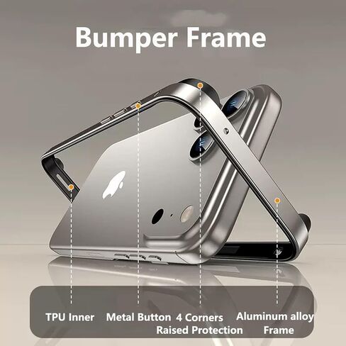 for iPhone 17 Pro Max Bumper Case Metal, No Back Design Compatible with MagSafe, Aluminum Alloy + TPU Bumper Frame Slim Fit Excellent Heat Dissipation 4 Corner Raised Shockproof (Orange) in Saudi Arabia