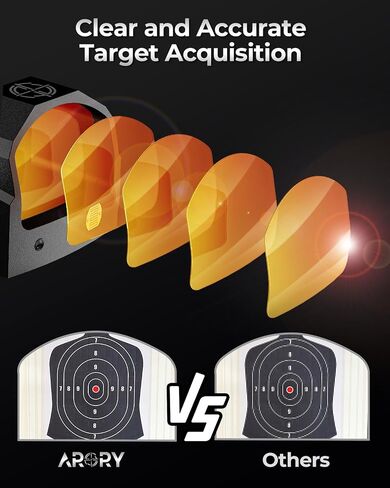 ARORY Red Dot Sight for RMR Cut, Shake Awake Pistol Red Dot, Reflex Sight, Aluminum, Day & Night Auto Brightness Settings (Picatinny Mount Included) in Saudi Arabia
