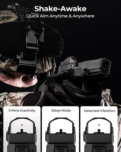 ARORY Red Dot Sight for RMR Cut, Shake Awake Pistol Red Dot, Reflex Sight, Aluminum, Day & Night Auto Brightness Settings (Picatinny Mount Included) in Saudi Arabia