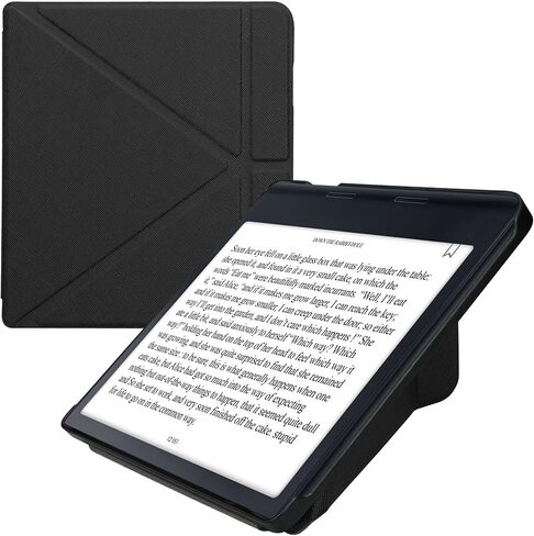 kwmobile Origami Case Compatible with Kobo Sage Case - Slim PU Leather Cover with Stand - Black in Saudi Arabia