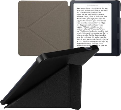 kwmobile Origami Case Compatible with Kobo Sage Case - Slim PU Leather Cover with Stand - Black in Saudi Arabia