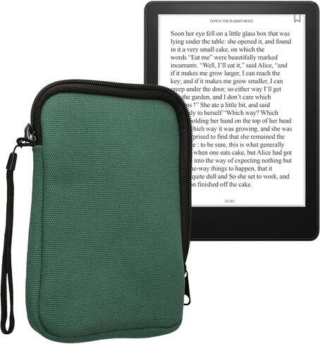 kwmobile Canvas Protective Cover Compatible with 6" eReader Cover - Canvas Cover for e-Reader with Zip - Orange in Saudi Arabia