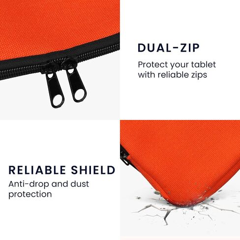 kwmobile Canvas Protective Cover Compatible with 6" eReader Cover - Canvas Cover for e-Reader with Zip - Orange in Saudi Arabia