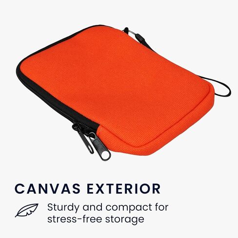 kwmobile Canvas Protective Cover Compatible with 6" eReader Cover - Canvas Cover for e-Reader with Zip - Orange in Saudi Arabia