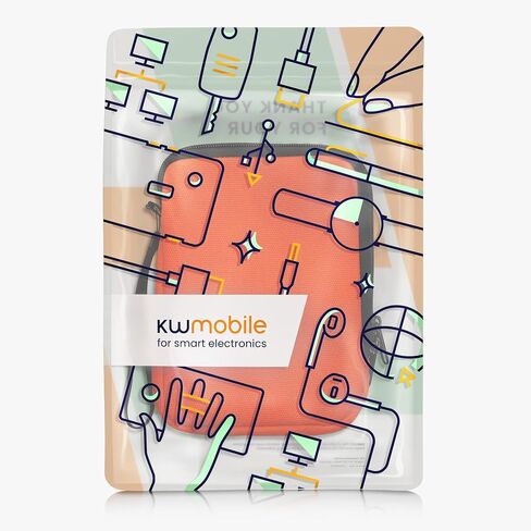 kwmobile Canvas Protective Cover Compatible with 6" eReader Cover - Canvas Cover for e-Reader with Zip - Orange in Saudi Arabia