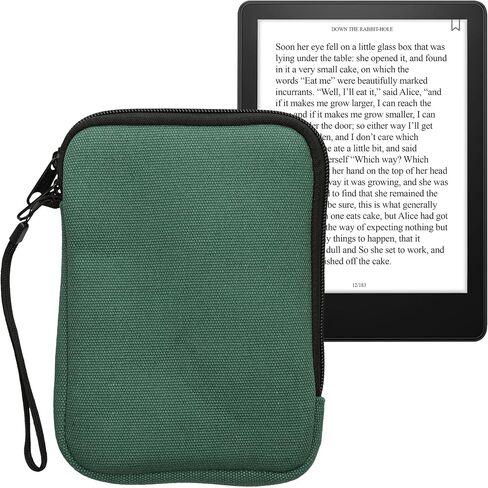 kwmobile Canvas Protective Cover Compatible with 6" eReader Cover - Canvas Cover for e-Reader with Zip - Orange in Saudi Arabia