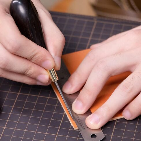 WUTA Leather Craft Diamond Awl Shape Stitching Awl Ebony Blackwood Handle Sewing Awl Kits Handmade Sewing Tools DIY Stitcher Taper,4mm 1pcs in Kuwait