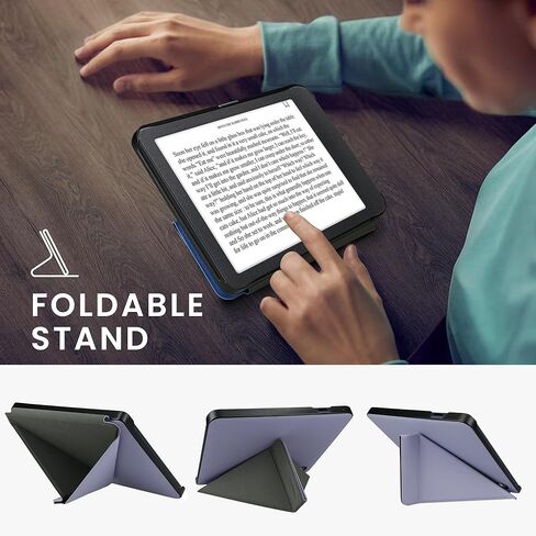 حافظة kwmobile Origami متوافقة مع حافظة Kobo Sage - غطاء جلد PU نحيف مع حامل - لافندر in Kuwait