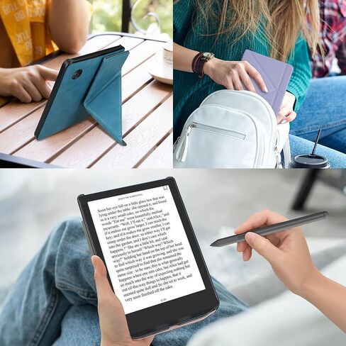 حافظة kwmobile Origami متوافقة مع حافظة Kobo Sage - غطاء جلد PU نحيف مع حامل - لافندر in Kuwait