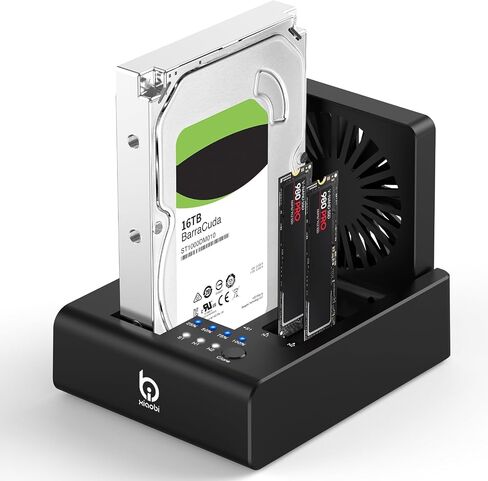 M.2 NVMe & SATA HDD Docking Station, Offline Cloning, Cooling Fan in Saudi Arabia