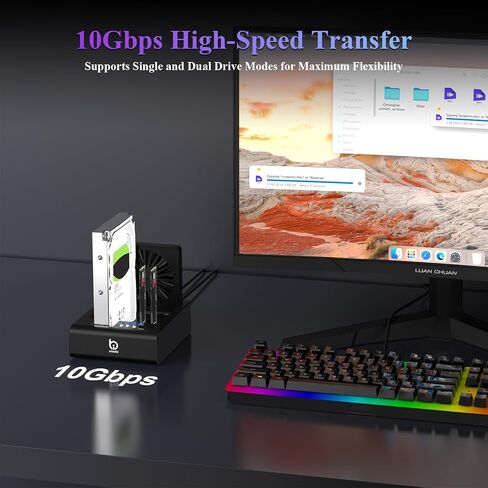 M.2 NVMe & SATA HDD Docking Station, Offline Cloning, Cooling Fan in Saudi Arabia