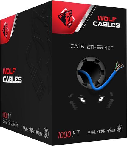 | Heavy-Duty CAT6 Ethernet Cable 1000ft | UTP, 23AWG, 550MHz | Stable & Remarkable Performance (Blue) in Saudi Arabia