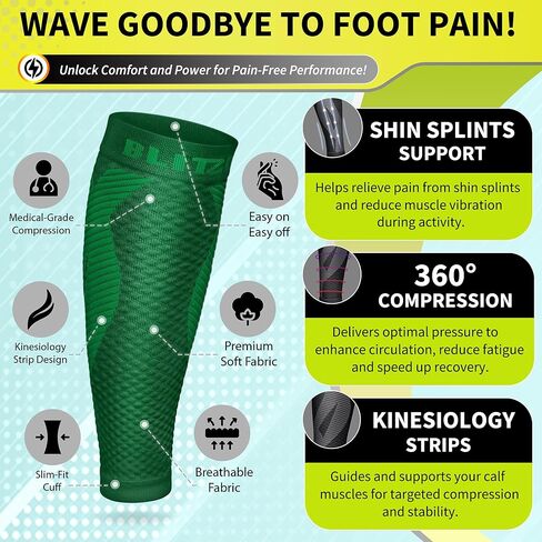 Calf Compression Sleeves for Men Women. Footless Compression Socks Without Feet . Shin Splints, Varicose Vein Treatment for Legs & Pain Relief. Calf Braces, Splints & Supports. Best Wide leg compression sleeve for Running Nurse Pregnant Pregnancy in Kuwait