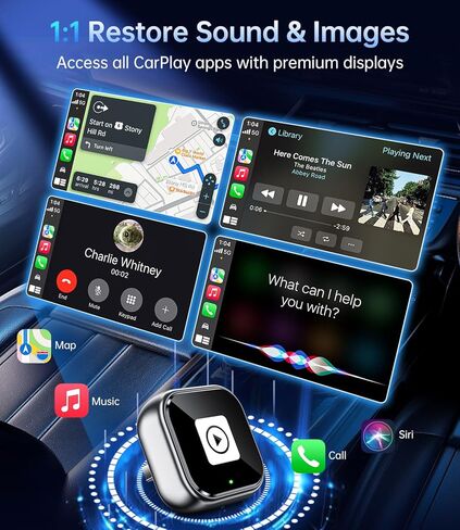 محول Carplay لاسلكي، CarPlay سلكي إلى لاسلكي، تصميم USB صغير لتشغيل السيارة وAndroid Auto، ترقية 2025 سهل الاستخدام، اتصال سريع ومستقر لهاتف iPhone (رمادي) in Kuwait