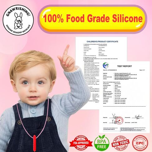 Sensory Chew Necklace by GNAWRISHING, 8 Pack Diamond Chew Necklaces for Sensory Kids, Made from Food Grade Silicone for for Autistic, ADHD, Oral Motor Boys and Girls Children (Rainbow Color) in Kuwait