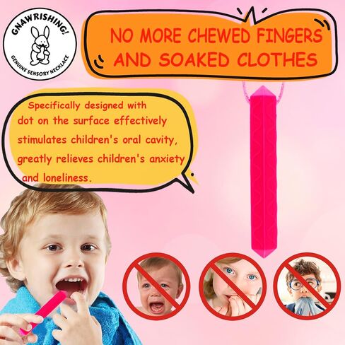 Sensory Chew Necklace by GNAWRISHING, 8 Pack Diamond Chew Necklaces for Sensory Kids, Made from Food Grade Silicone for for Autistic, ADHD, Oral Motor Boys and Girls Children (Rainbow Color) in Kuwait