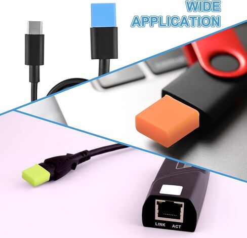 أغطية أغطية مقابس منفذ USB من النوع A من PATIKIL، 20 قطعة من السيليكون المضاد للغبار للساعة الذكية والهاتف والكاميرا والأقراص الصلبة المحمولة ومنافذ USB ذكر، أزرق in Kuwait