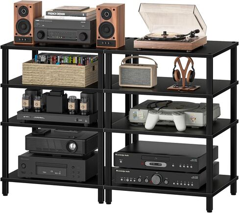 حامل مشغل وسائط AV ثلاثي الطبقات، خزانة استريو بيضاء، كابينة استريو حديثة، رف وحدة تحكم الألعاب، حامل تلفزيون خشبي، مركز ترفيه متعدد الوظائف، مناسب للمنزل، غرفة الاجتماعات، استوديو الألعاب in Kuwait