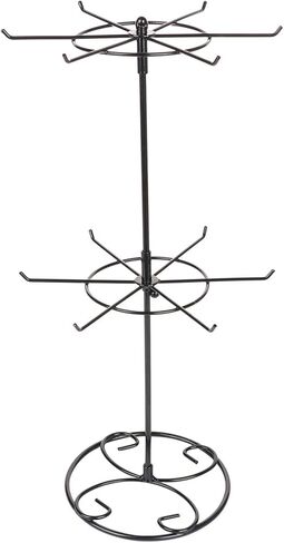 2 Tier Jewelry Display Holder,Retail Spinner Display Stand,Rotating Bracelet Storage Rack,Dressing Table,Black (2) in Kuwait
