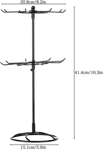 2 Tier Jewelry Display Holder,Retail Spinner Display Stand,Rotating Bracelet Storage Rack,Dressing Table,Black (2) in Kuwait