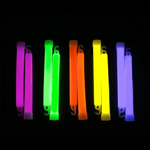 novelinks 25 Pack 6 Inch Glow Sticks Bulk Party Pack for Kids and Adults | Glow In The Dark Party Supplies, Bulk Glow Sticks, Party Favors, Glow Necklaces, Camping Glow Sticks, Large Glow Sticks in Kuwait