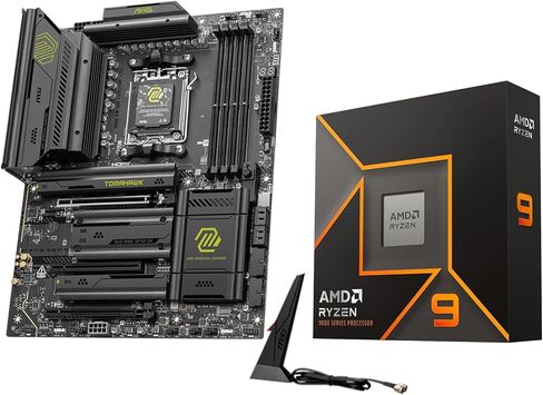 Micro Center AMD Ryzen 9 9900X CPU Processor with MSI MAG X870E Tomahawk WiFi ATX Motherboard (DDR5, PCIe 5.0 x16, M.2 Gen5, Wi-Fi 7, 5G LAN) in Saudi Arabia
