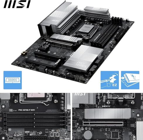 Micro Center AMD Ryzen 9 9900X CPU Processor with MSI MAG X870E Tomahawk WiFi ATX Motherboard (DDR5, PCIe 5.0 x16, M.2 Gen5, Wi-Fi 7, 5G LAN) in Kuwait