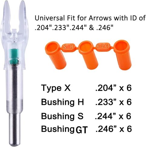 Lighted Nocks X/5.2mm 6 PCS LED Arrow Nock Universal for Arrows with .204 .233 .244 .246 Inside Diameter, Screwdriver Included in Kuwait