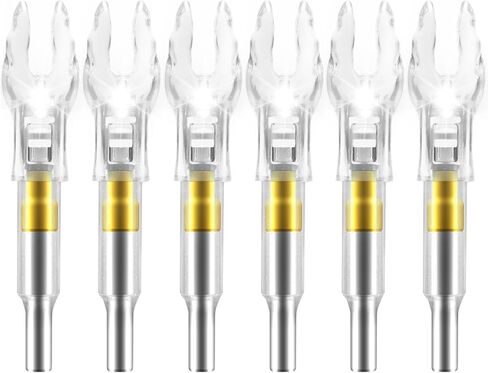 6PCS X Lighted Nocks for Arrows with .204 .233 .244 .246 Inside Diameter with H, S, GT Bushings LED Light up Knocks in Kuwait
