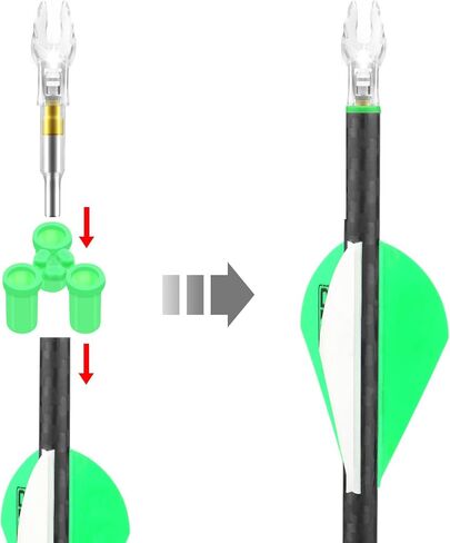 6PCS X Lighted Nocks for Arrows with .204 .233 .244 .246 Inside Diameter with H, S, GT Bushings LED Light up Knocks in Kuwait