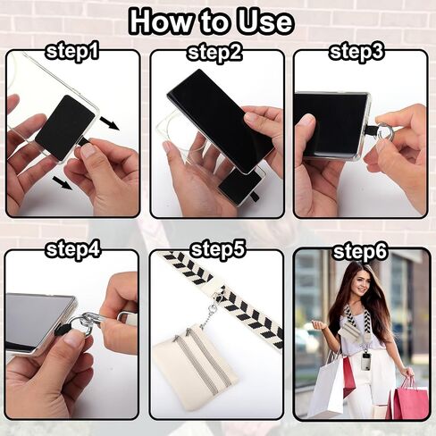 حزام Clip and Go للهاتف مع محفظة حول الجسم، حزام هاتف مع محفظة بسحاب، حبل للهاتف الخلوي للنساء in Saudi Arabia