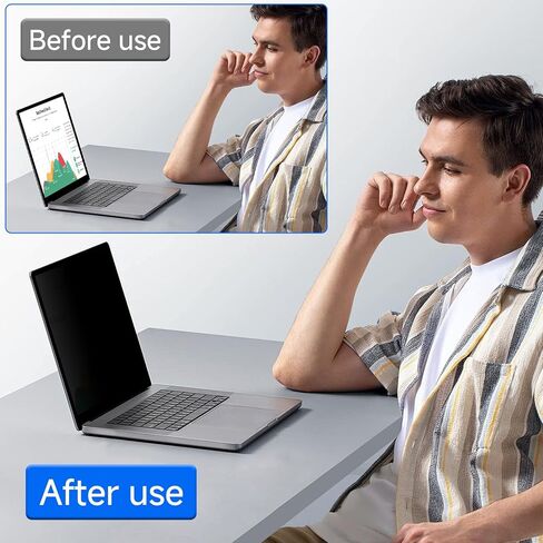 ZOEGAA Privacy Screen, Removable Privacy Screen For Computer Monitor, Anti Glare And Blue Light, Compatible With HP Dell Lenovo Asus Samsung Acer Thinkpad (14 in 16:10) in Kuwait