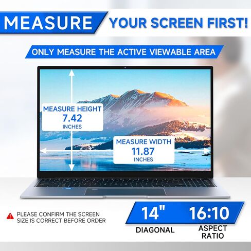 ZOEGAA Privacy Screen, Removable Privacy Screen For Computer Monitor, Anti Glare And Blue Light, Compatible With HP Dell Lenovo Asus Samsung Acer Thinkpad (14 in 16:10) in Kuwait