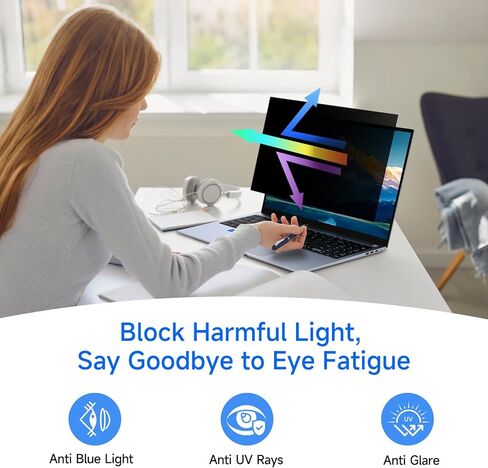 ZOEGAA Privacy Screen, Removable Privacy Screen For Computer Monitor, Anti Glare And Blue Light, Compatible With HP Dell Lenovo Asus Samsung Acer Thinkpad (14 in 16:10) in Kuwait