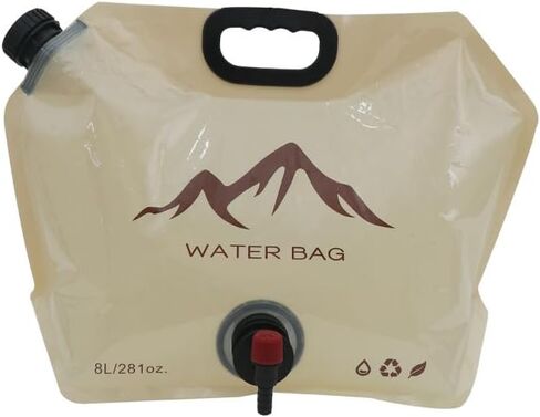 Outdoor Portable Folding Water Bag, 8L Collapsible Water Storage Bag with Adjustable Faucet, Large Capacity Camping Water Container Bag (Dark Green) in Saudi Arabia