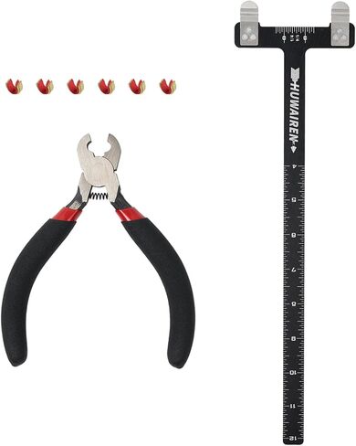 كماشة S F Nock & D-Loop كماشة T Bow Square Brass Nocks Point Bow Tuning Kit-Bow String Nocking Points Archery Set (T-sq، ذو طيات، 6 nocks) in Kuwait