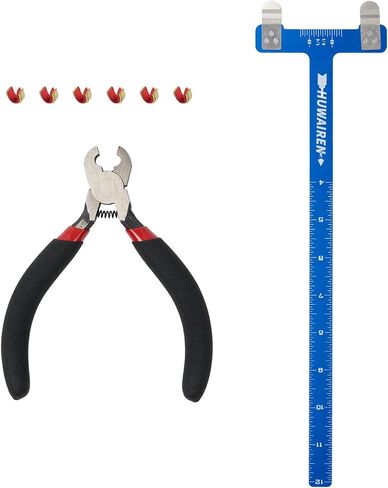 S F Nock & D-Loop Pliers T Bow Square Brass Nocks Point Bow Tuning Kit-Bow String Nocking Points Archery Set(T-sq, Plier, 6 nocks) in Saudi Arabia