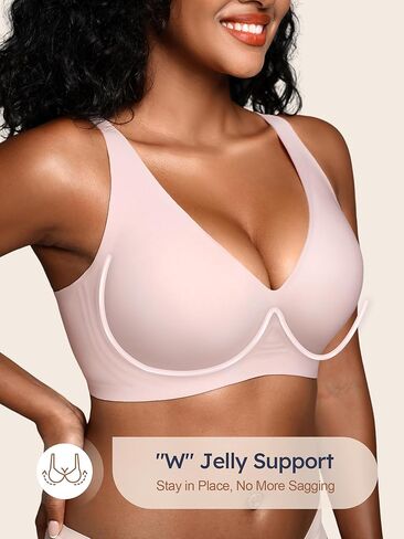 حمالات دبقية V Deep Wireless for Women No underwire ، S-2XL ، BRALETTE COMPLY SECELLING in Kuwait