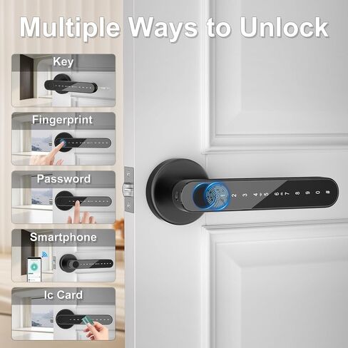 Door Knob,Fingerprint Door Lock for Bedrooms,Smart Door Knob,Keyless Entry Door Lock with APP in Saudi Arabia