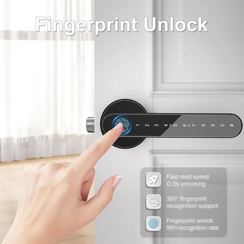 Door Knob,Fingerprint Door Lock for Bedrooms,Smart Door Knob,Keyless Entry Door Lock with APP in Saudi Arabia