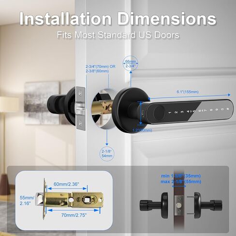 Door Knob,Fingerprint Door Lock for Bedrooms,Smart Door Knob,Keyless Entry Door Lock with APP in Saudi Arabia