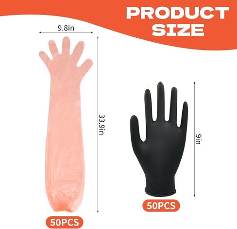 50 Pairs Field Dressing Gloves Disposable Deer Gutting Mittens Hunting Cleaning Gloves Combofor Hunting Cleaning Accessories in Saudi Arabia