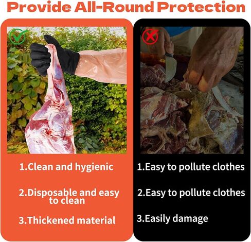 50 Pairs Field Dressing Gloves Disposable Deer Gutting Mittens Hunting Cleaning Gloves Combofor Hunting Cleaning Accessories in Saudi Arabia